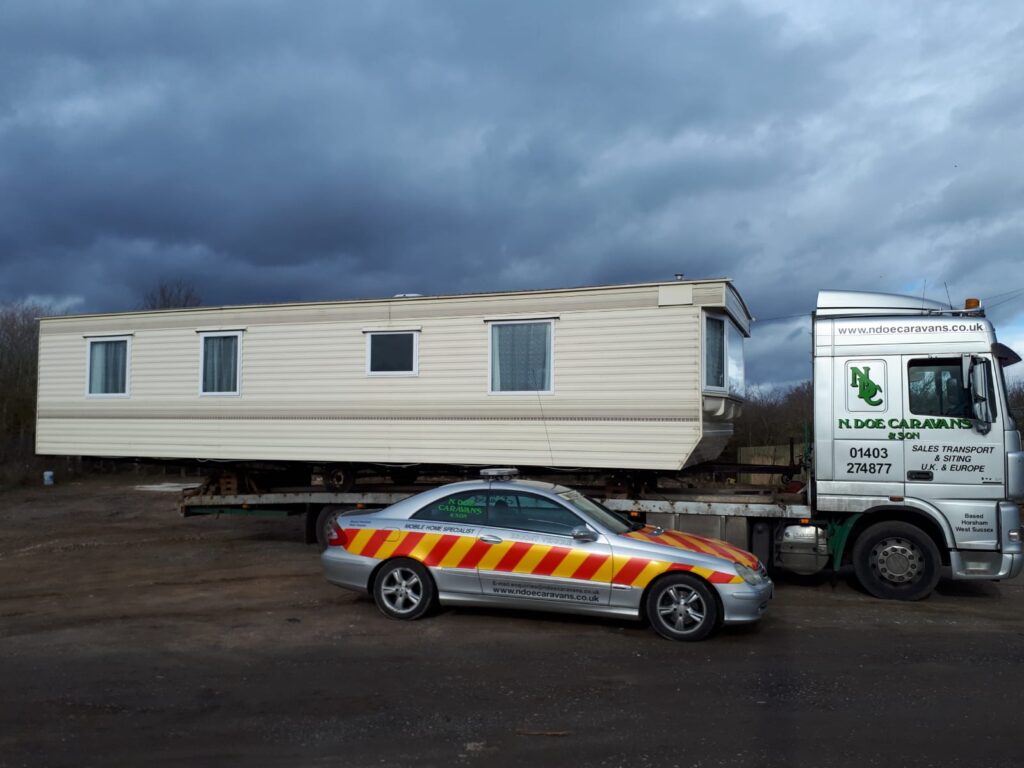 transporting a caravan with escort