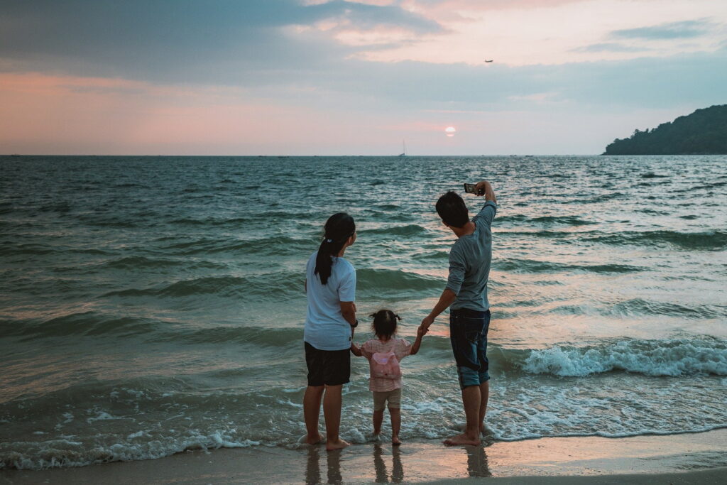 family by the sea