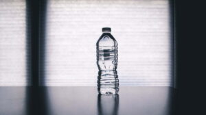 plastic bottle by blinds