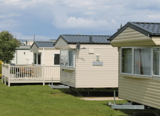 Static caravans on site