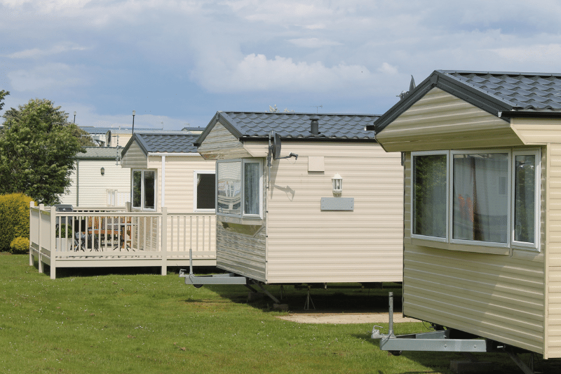 Static caravans on site