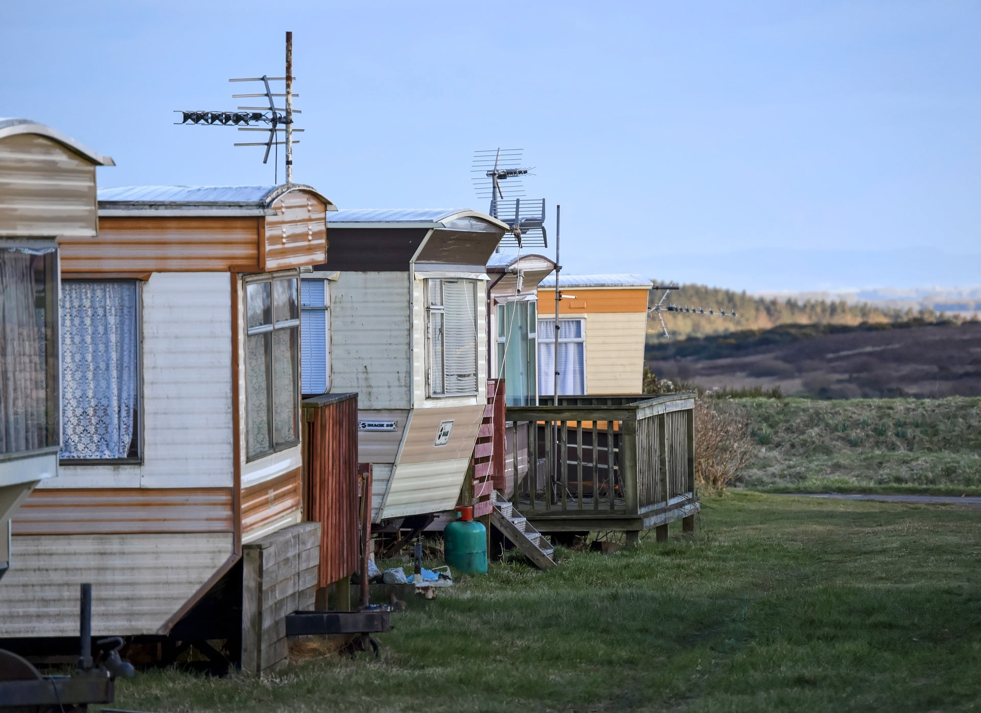 Old static caravans