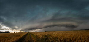 Storm over field