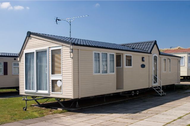 Static caravan on a caravan park