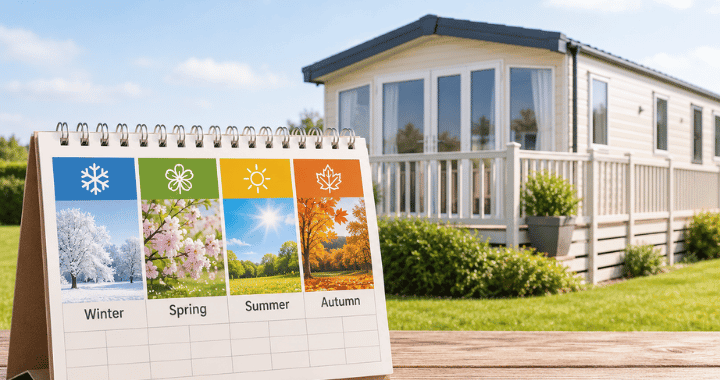 static caravan and a season calendar